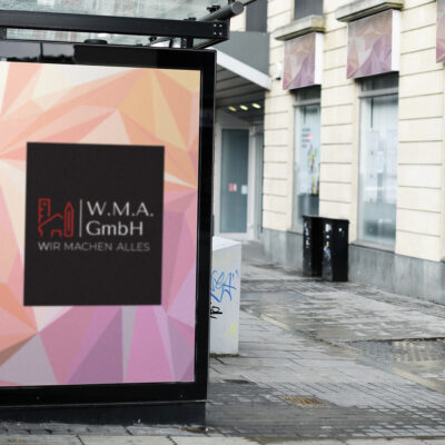 Mock up of an advertisement in a bus stop